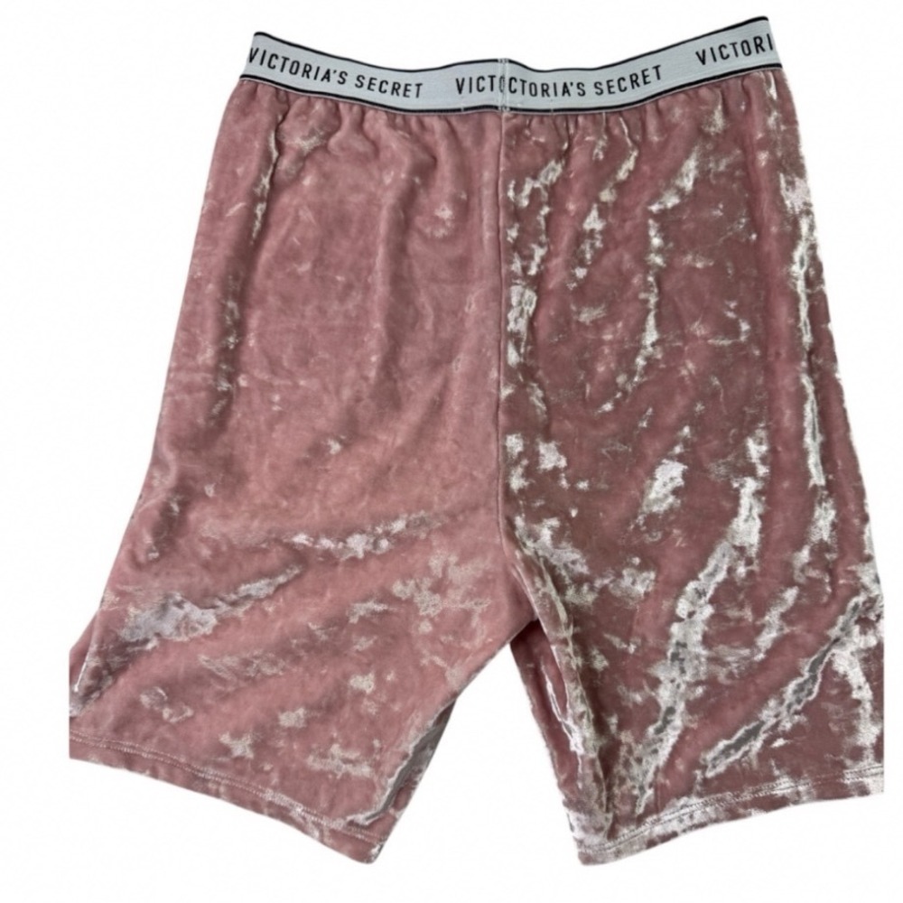 Victoria's Secret Pink Crushed Velvet Bike Shorts Logo Waistband Small 392852-FK